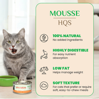 Almo Nature HQS Natural Mousse Chicken Recipe with Pumpkin for Cats 70g