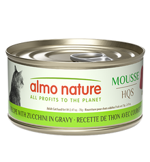 Almo Nature HQS Natural Mousse Cat Food - Tuna Recipe With Zucchini In Gravy 70g