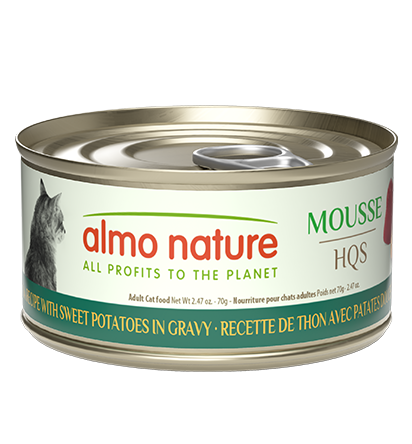 Almo Nature HQS Natural Mousse Cat Food - Tuna Recipe With Sweet Potatoes In Gravy 70g