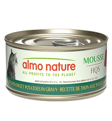 Almo Nature HQS Natural Mousse Cat Food - Tuna Recipe With Sweet Potatoes In Gravy 70g
