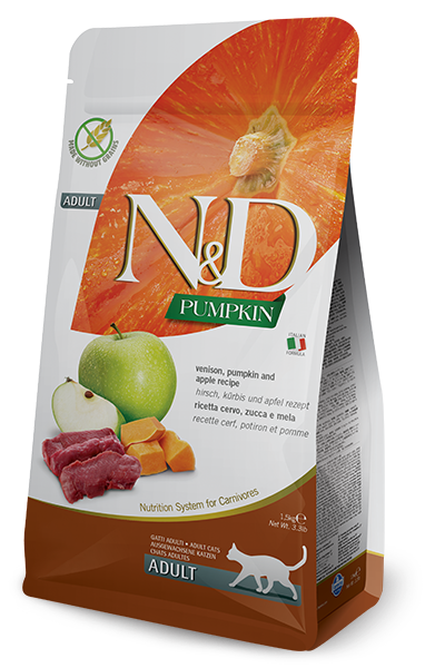 Farmina N&D Adult Prime Venison, Pumpkin & Apple for Cats 1.5KG