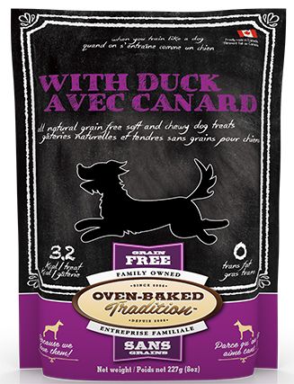 Oven Baked Tradition🍁 Duck Grain Free Soft and Chewy Treats for Dogs 8oz