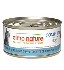 Almo Nature Complete HQS Tuna Recipe with Quail Eggs in Gravy for Cats 70g