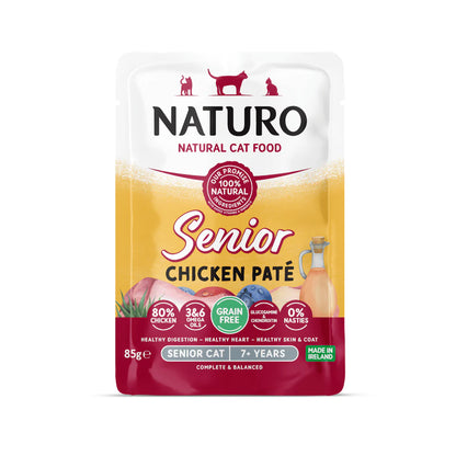 Naturo Cat Grain Free Senior Chicken Pate Pouch 85gm