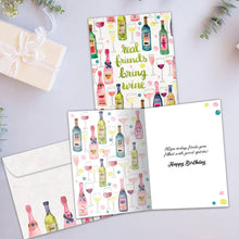 Tree Free Greetings 🍁Friends Bring Wine Birthday Card