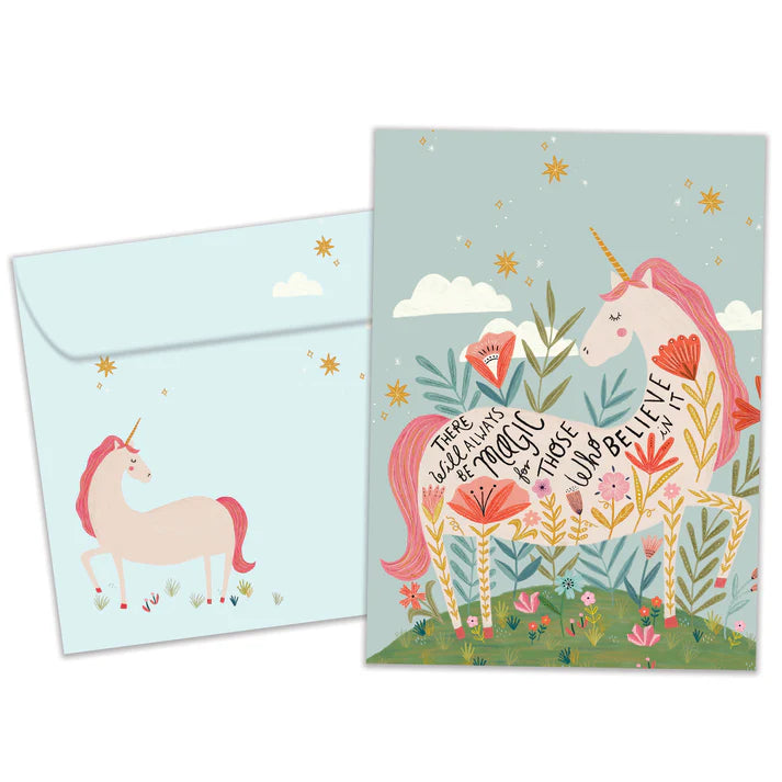 Tree Free Greetings🍁Magical Floral Unicorn Birthday Card