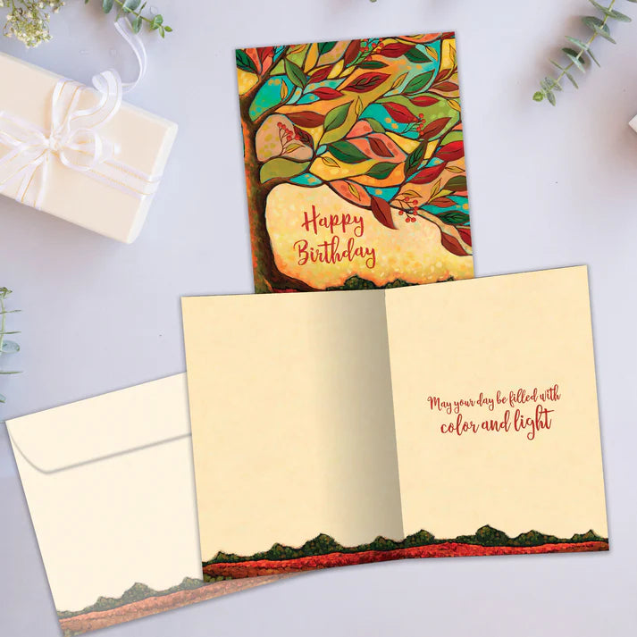 Tree Free Greetings 🍁Autumnal Tree Birthday Card