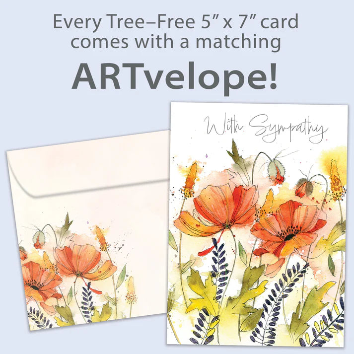 Tree Free Greetings🍁 Poppies Sympathy Card