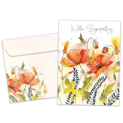 Tree Free Greetings🍁 Poppies Sympathy Card
