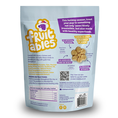 Fruitables® HOLIDAY Chick-N-Cran Cravings Dog Treat 7oz
