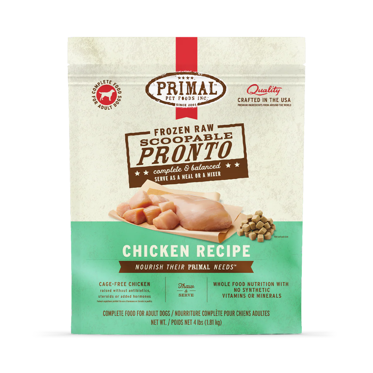 Primal Frozen Chicken Scoopable Pronto for Dogs