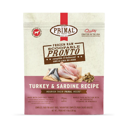 Primal Pet Foods Canine Turkey & Sardine Pronto 4lb