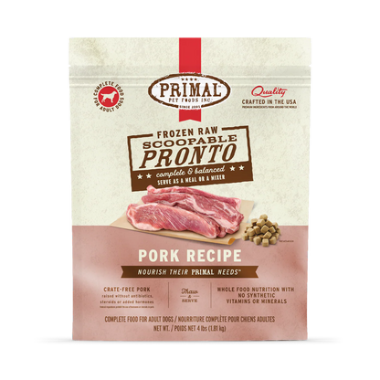 Primal Frozen Pork Pronto Formula for Dogs 4lb