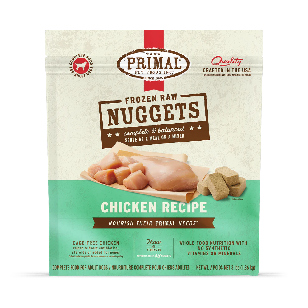 Primal Pet Foods Canine Chicken Frozen Nuggets 3Lb