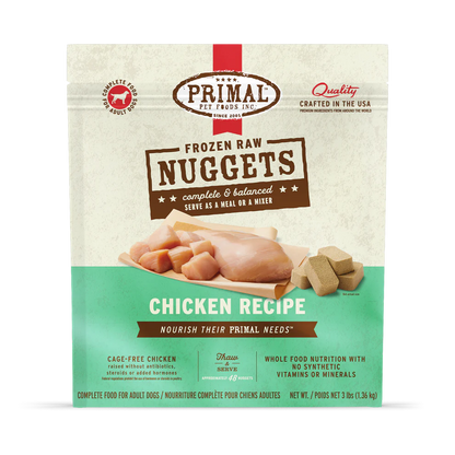 Primal Pet Foods Canine Chicken Frozen Nuggets 3Lb