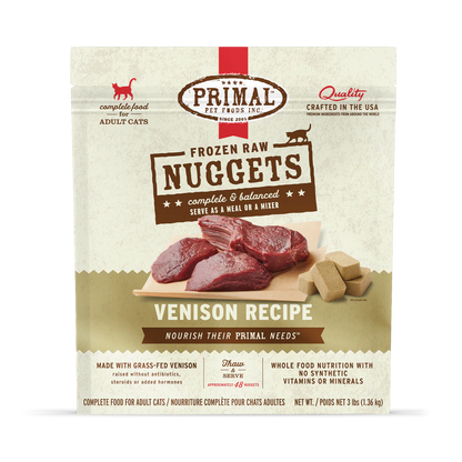 Primal™ Frozen Raw Nuggets Venison Recipe Cat Food 3lb