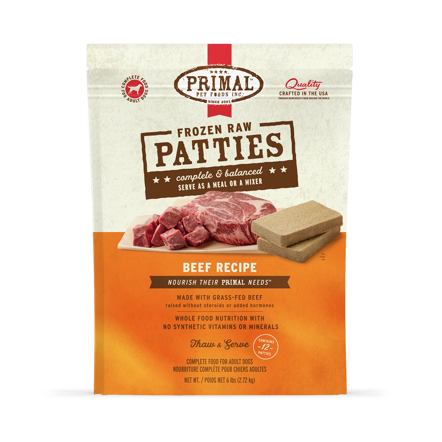 Primal™ Frozen Raw Patties Beef Recipe Dog Food