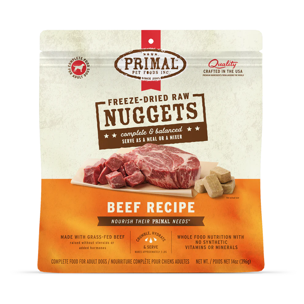 Primal Pet Foods Canine Beef Freeze Dried Nuggets 5.5Oz