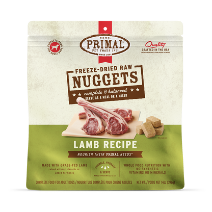 Primal Pet Foods Canine Lamb Freeze Dried Nuggets 5.5Oz