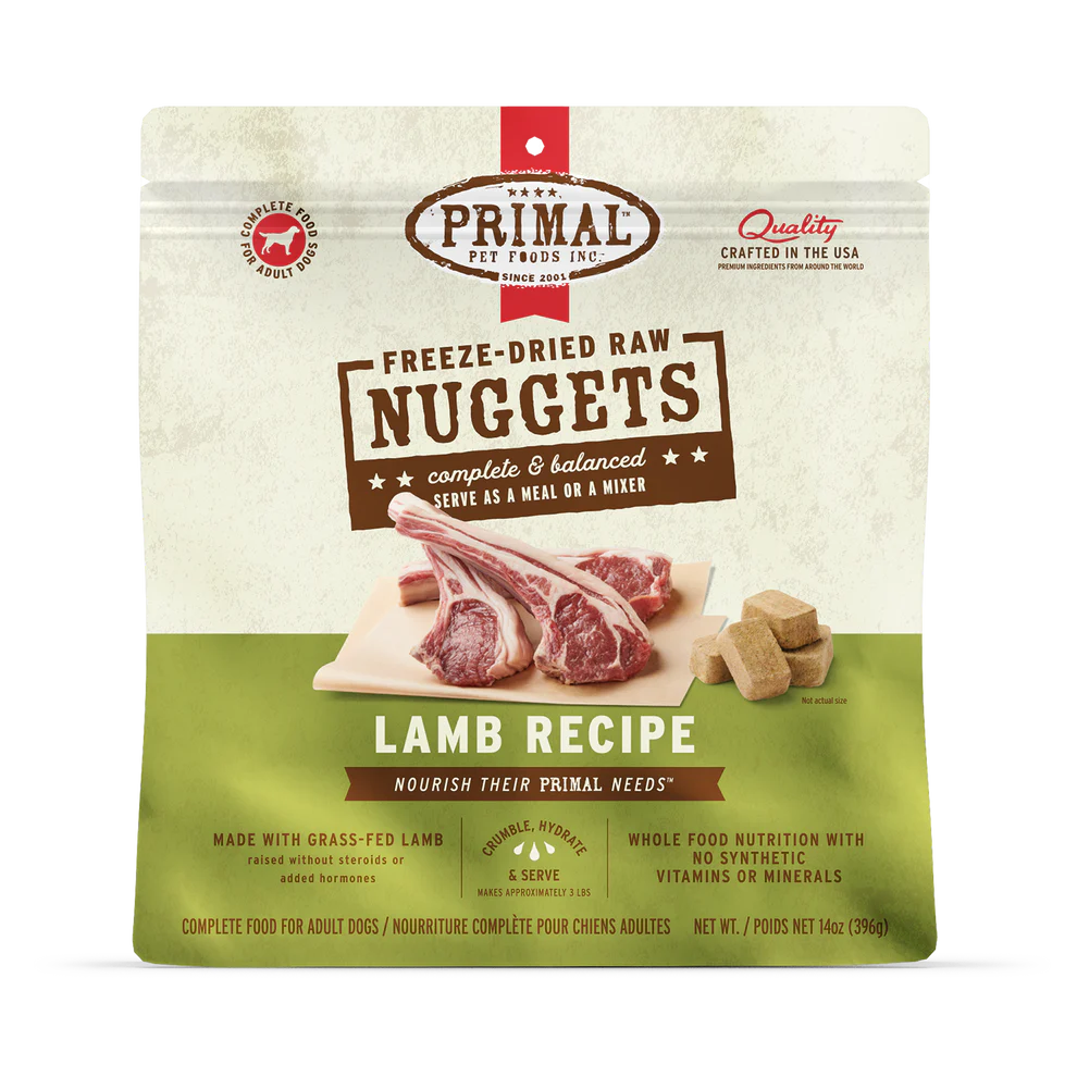 Primal Pet Foods Canine Lamb Freeze Dried Nuggets 14Oz