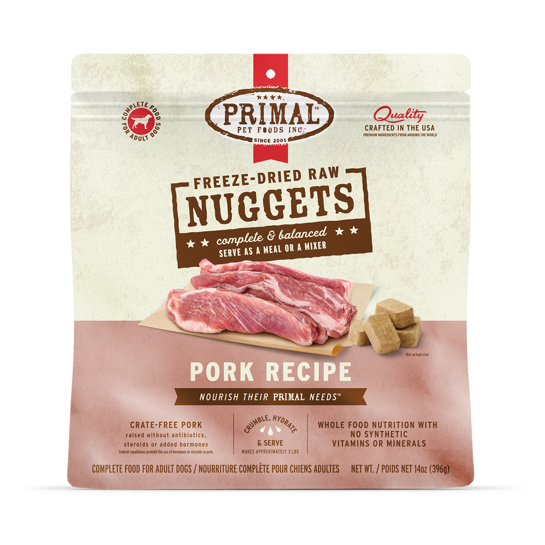Primal Pet Foods Canine Pork Freeze Dried Nuggets 5.5Oz