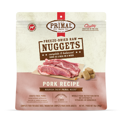 Primal Pet Foods Canine Pork Freeze Dried Nuggets 5.5Oz