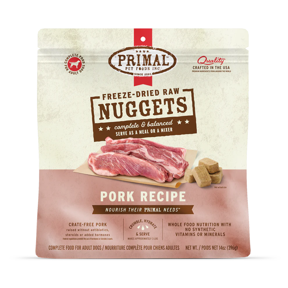 Primal Pet Foods Canine Pork Freeze Dried Nuggets 14Oz