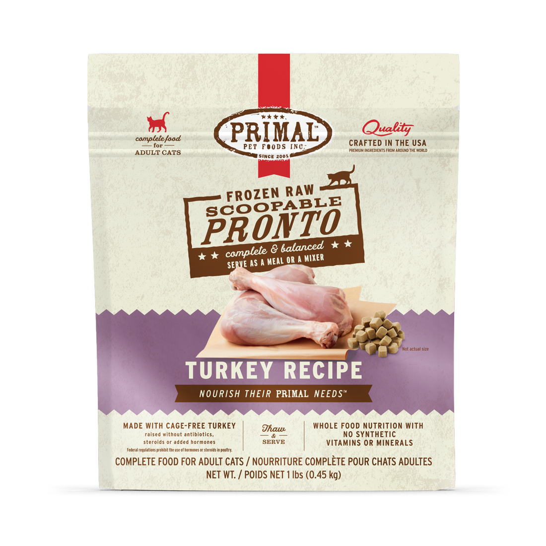 Primal Pet Foods Feline Turkey Pronto Formula 1Lb