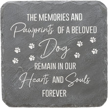 "Paw prints of a Beloved Dog" Memorial 7.75" x 7.75" Garden Stone
