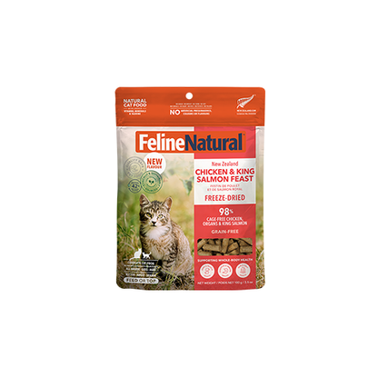 Feline Natural™ New Zealand Chicken & King Salmon Feast Freeze Dried Cat Food