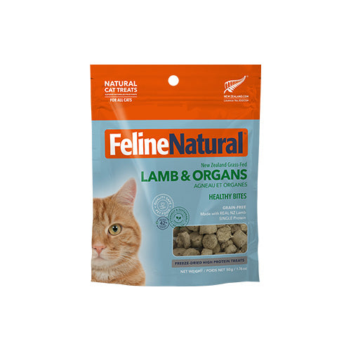 Feline Naturals Lamb & Organs 50g Healthy Bites Cat Treats