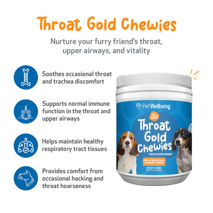 Throat Gold Chewies - for Occasional Throat Discomfort in Dogs
