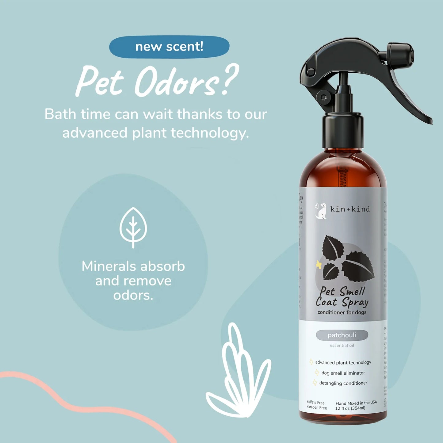 Kin + Kind Pet Smell Coat Spray - Patchouli 12oz