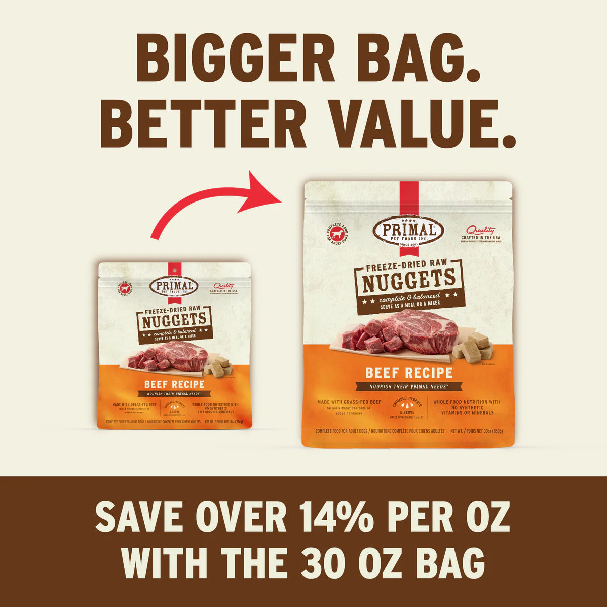 Primal Freeze Dried Beef Nuggets