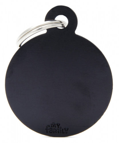 My Family Basic Round Black - Engravable ID Tag