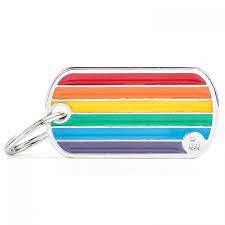 My Family Rainbow Military Tag- Engravable ID Tag
