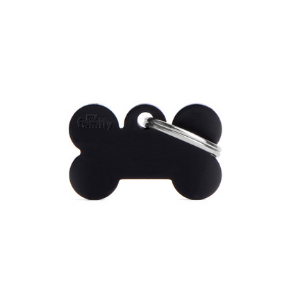 My Family Basic Bone Black  - Engravable ID Tag