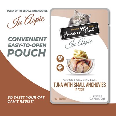 Fussie Cat Premium Tuna with Small Anchovies in Aspic 2.47oz