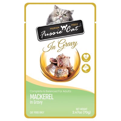 Fussie Cat Premium Mackerel in Gravy 2.47oz