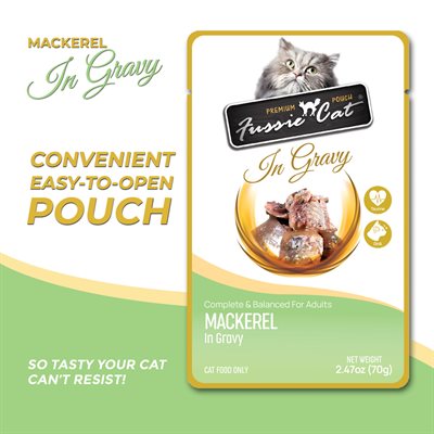 Fussie Cat Premium Mackerel in Gravy 2.47oz