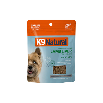 K9 Natural™ New Zealand Grass-Fed Lamb Liver Healthy Bites Grain Free Freeze Dried Dog Treat 50gm