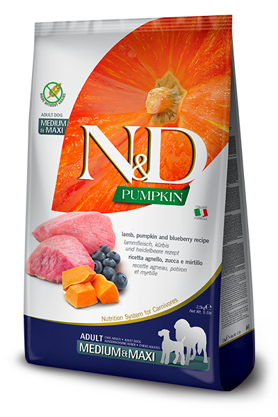 Farmina N&D Adult Med/Maxi Lamb, Blueberry & Pumpkin for Dogs