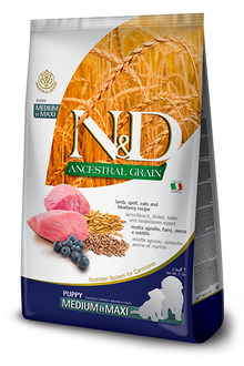 Farmina N&D Puppy Med/Maxi Ancestral Grains Lamb & Blueberry for Puppies