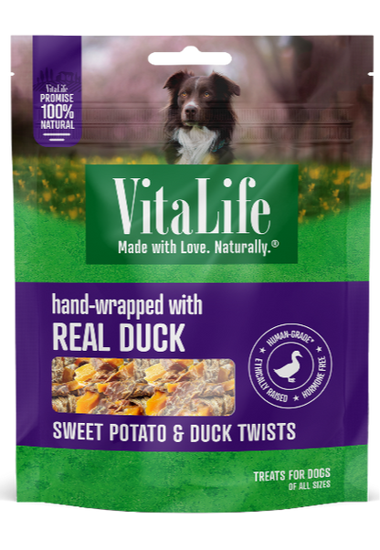 VitaLife Dog Jerky Treats Sweet Potato & Duck Twists