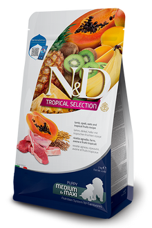 Farmina N&D Tropical Selection Puppy Med/Maxi Lamb, Spelt, Oats & Fruits for Puppies