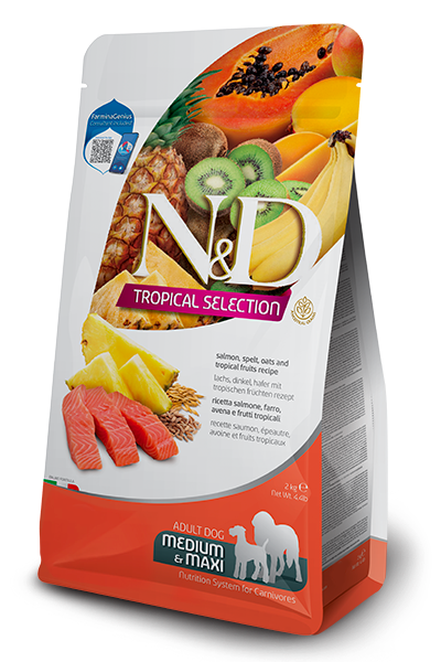 Farmina N&D Tropical Selection Adult Med/Maxi Salmon, Spelt, Oats & Fruits for Dogs