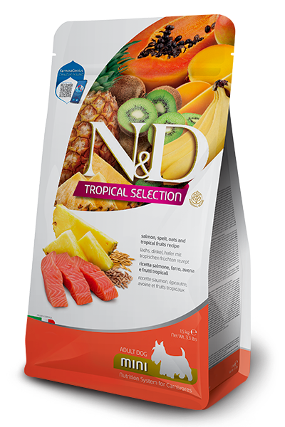 Farmina N&D Tropical Selection Adult Mini Salmon, Spelt, Oats & Fruits for Dogs