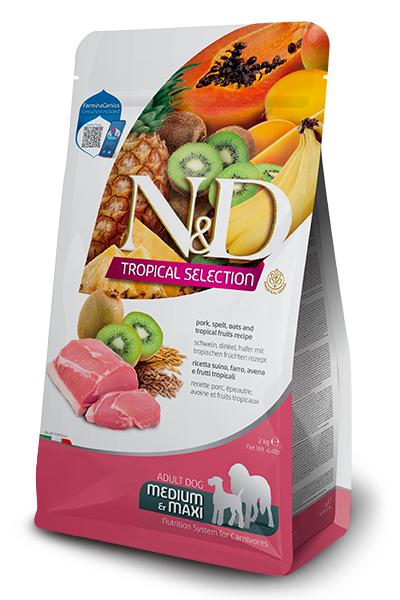 Farmina N&D Tropical Selection Adult Med/Maxi Pork, Spelt, Oats & Fruits for Dogs