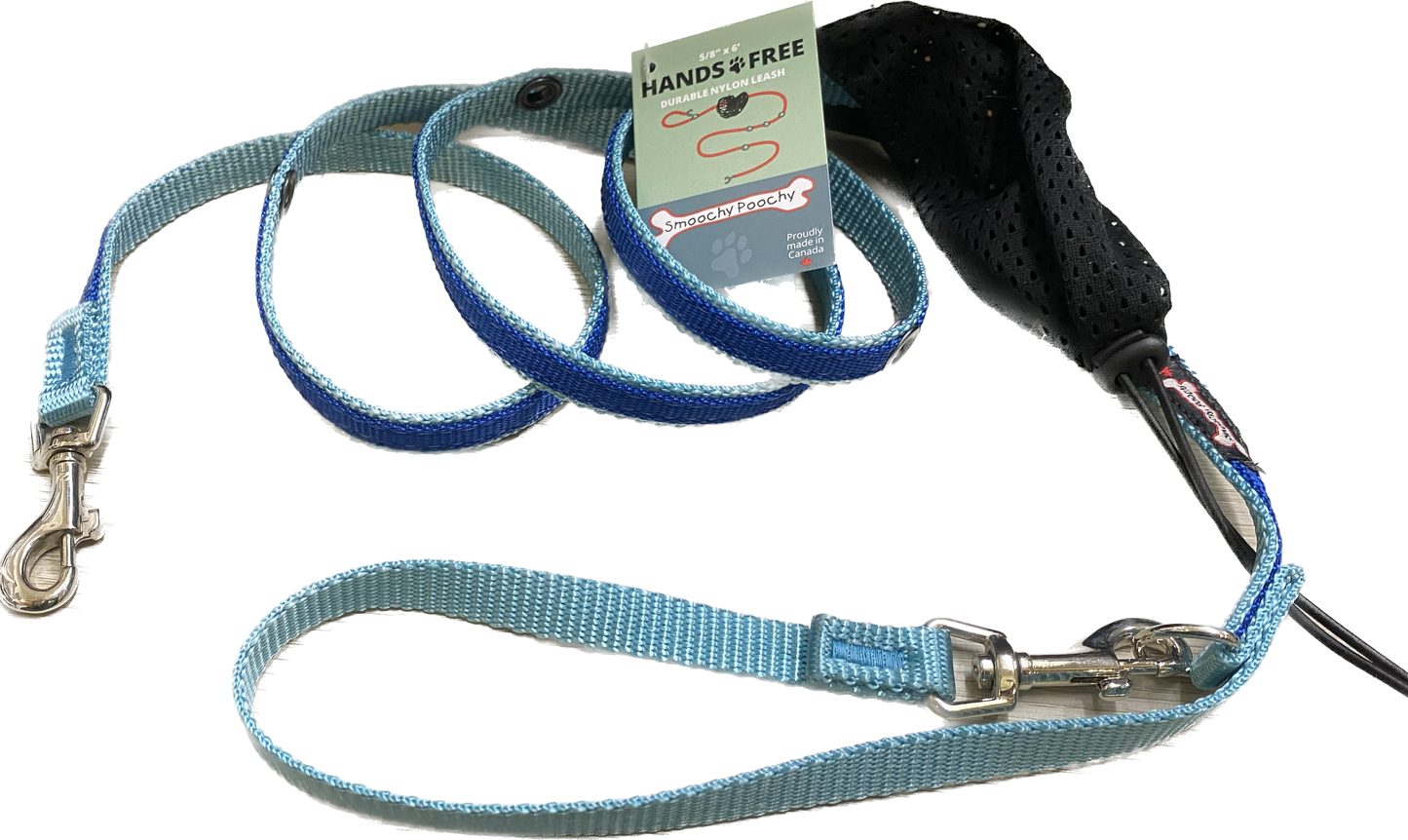 Smoochy Poochy 🍁Ocean Blue & Turquoise 5/8 x 6 Hands Free Leash