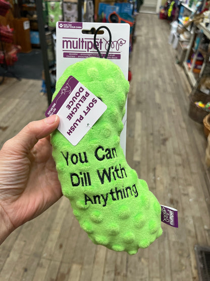 Multipet Plush Pickle with Sayings 8"